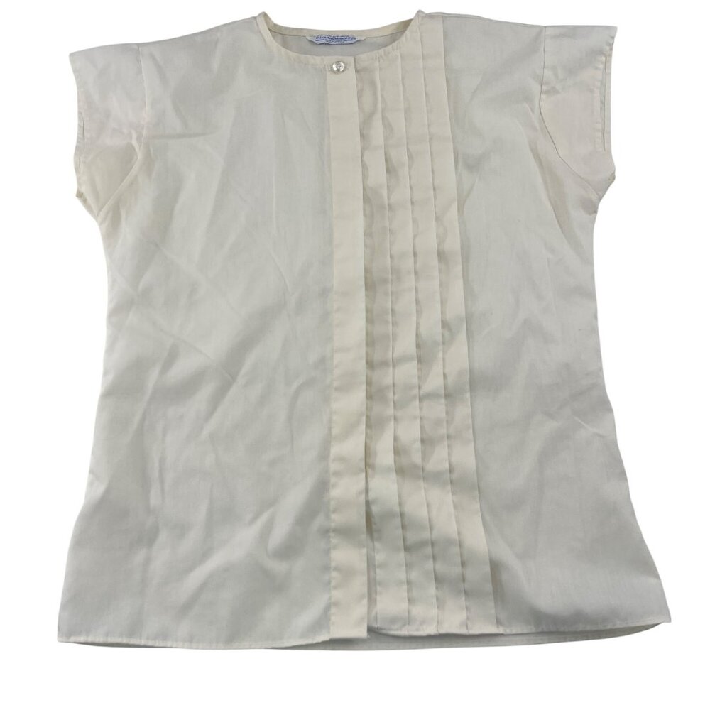 Vintage Miss Fashionality Womens Blouse Pleated Front‎ Permanent Press